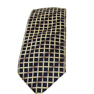 Alexander Julian Navy Gold Plaid Men’s Tie
